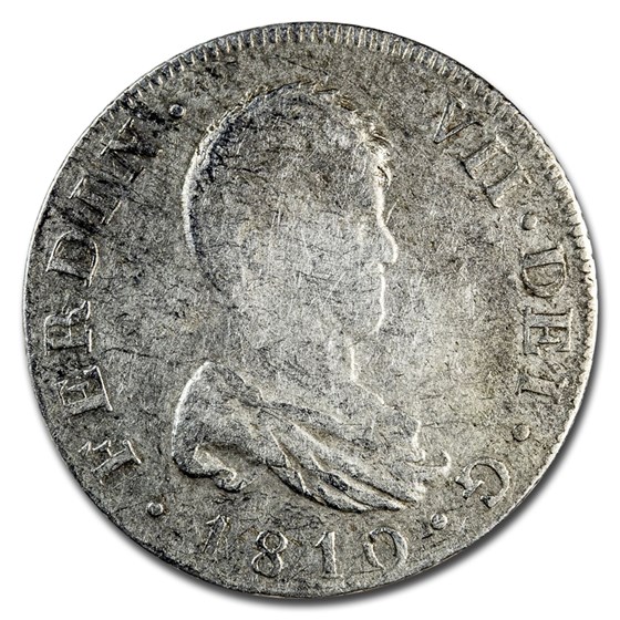 1808-1833 Spanish Empire Silver 2 Reales Ferdinand VII Avg Circ 1808-1833 Spanish Empire Silver 2 Reales Ferdinand VII Avg Circ